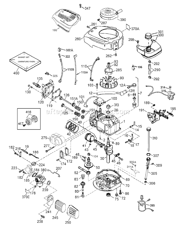 Toro 20018 (220300001-220999999)(2002) Lawn Mower Engine Assembly Tecumseh-Lev120-361542b Diagram