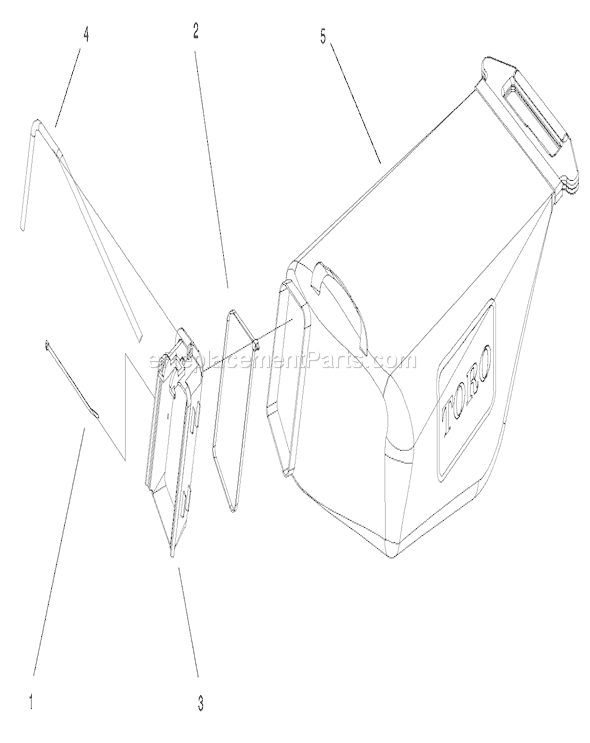 Toro 20020 (210000001-210999999)(2001) Lawn Mower Grass Bag Assembly (Model 20021 Only) Diagram