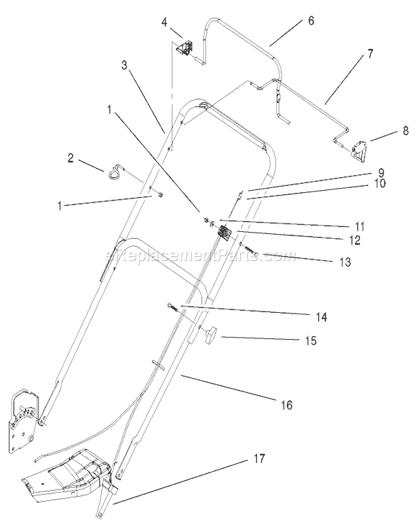 Toro 20020 (210000001-210999999)(2001) Lawn Mower Handle Assembly Diagram