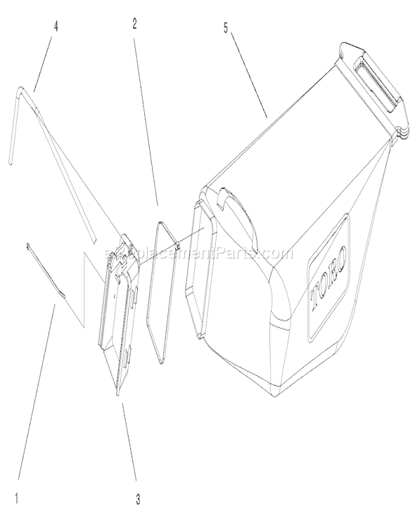 Toro 20022 (210000001-210999999)(2001) Lawn Mower Grass Bag Assembly Part No. 98-2699 Diagram