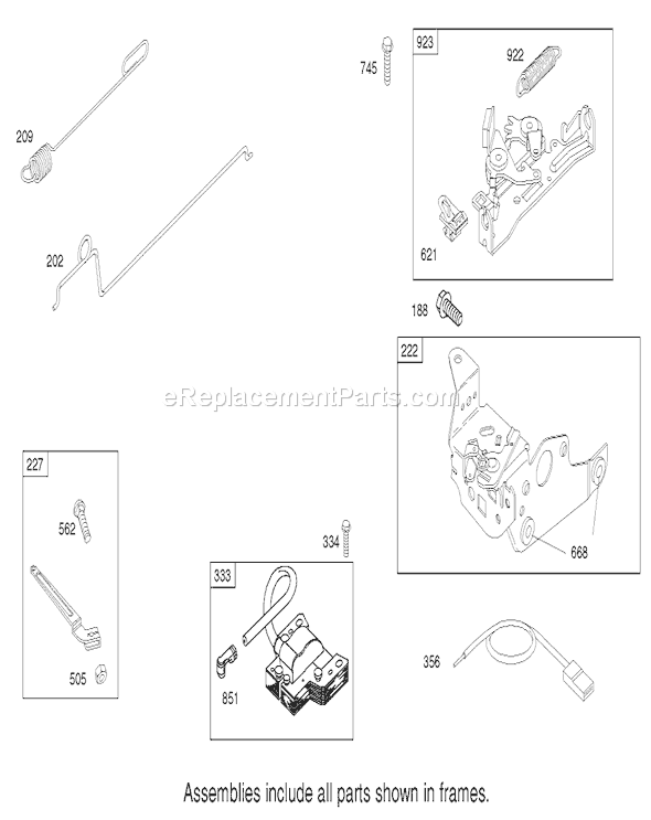 Toro 20033 (220000001-220999999)(2002) Lawn Mower Governor Assembly Engine Briggs and Stratton Model 124k02-0110-B1 Diagram