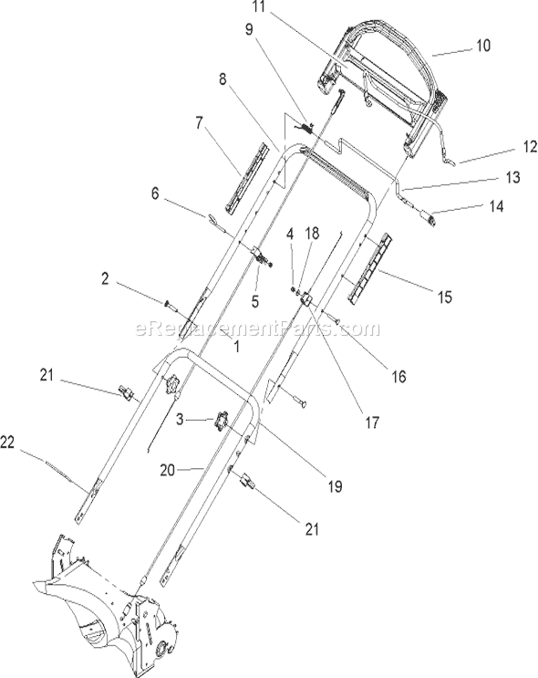 Toro 20041 (250000001-250999999)(2005) Lawn Mower Handle Assembly Diagram