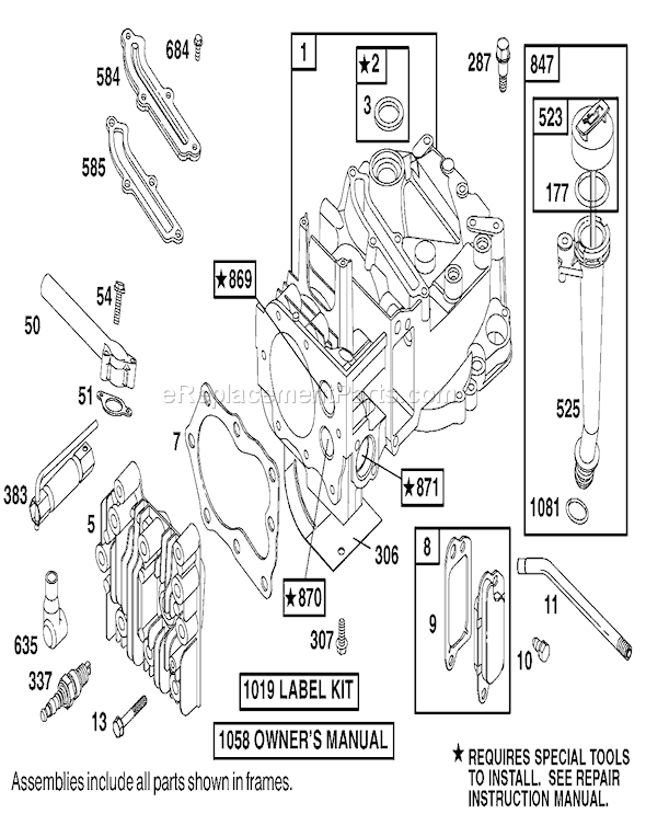 Toro 20043 (9900001-9999999)(1999) Lawn Mower Engine Diagram