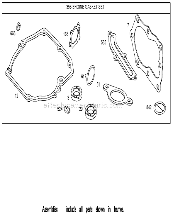 Toro 20049 (250000001-250999999)(2005) Lawn Mower Gasket Assembly Briggs and Stratton 125k05-0186-E1 Diagram