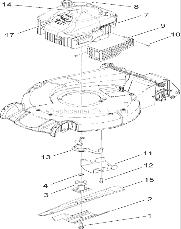 Toro 20062 (270000001-270999999)(2007) Lawn Mower Engine and Blade Assembly Diagram