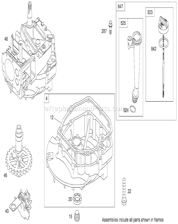 Toro 20067 (280000001-280999999)(2008) Lawn Mower Crankcase Assembly Briggs and Stratton 126t05-0933-B1 Diagram