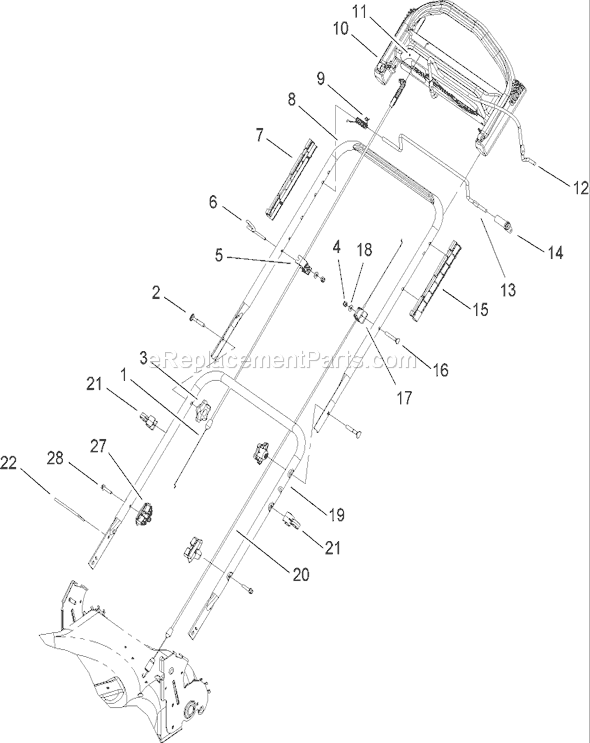 Toro 20073 (270000001-270999999)(2007) Lawn Mower Handle Assembly Diagram