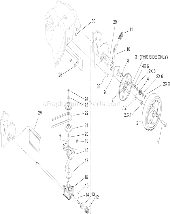 Toro 20079 (260000001-260999999)(2006) Lawn Mower Rear Axle and Transmission Assembly Diagram