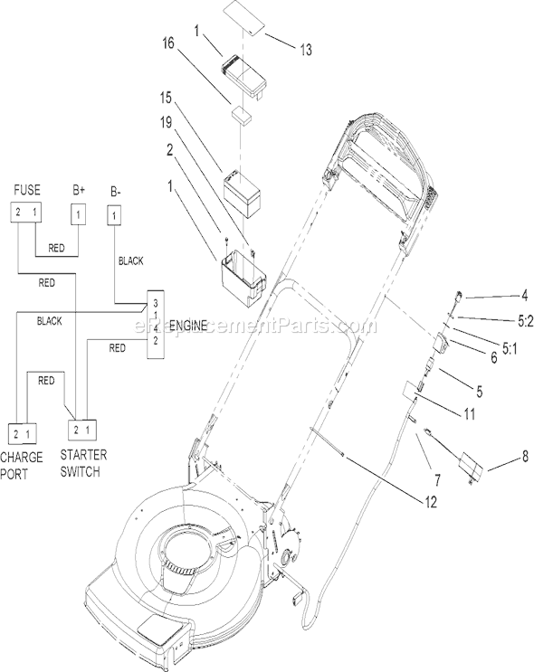Toro 20079 (260000001-260999999)(2006) Lawn Mower Electrical Assembly Diagram