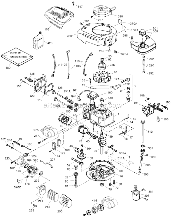 Toro 20079 (260000001-260999999)(2006) Lawn Mower Engine Assembly No. 1 Tecumseh Lv195ea-362004d Diagram