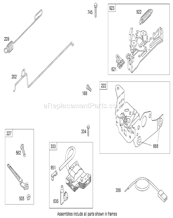Toro 20092C (280000001-280999999)(2008) Lawn Mower Governor Assembly Briggs and Stratton 126t02-0236-B1 Diagram