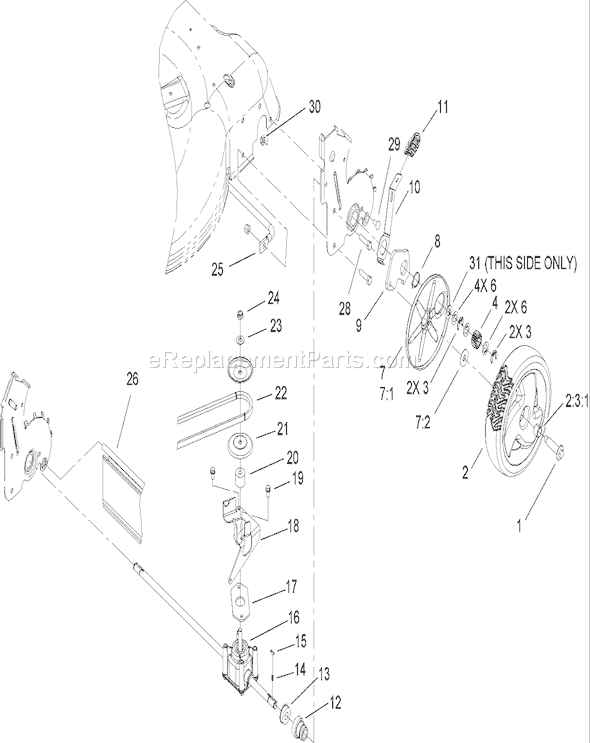 Toro 20098 (270000001-270999999)(2007) Lawn Mower Rear Axle and Transmission Assembly Diagram