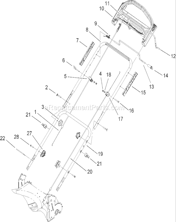 Toro 20098 (270000001-270999999)(2007) Lawn Mower Handle Assembly Diagram