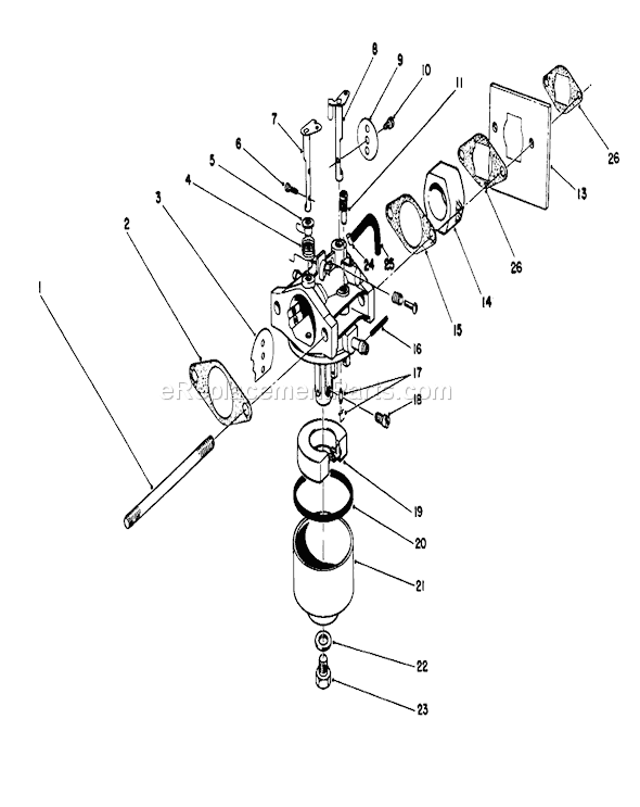 Toro 20103 (1000001-1999999)(1991) Lawn Mower Carburetor Assembly Diagram