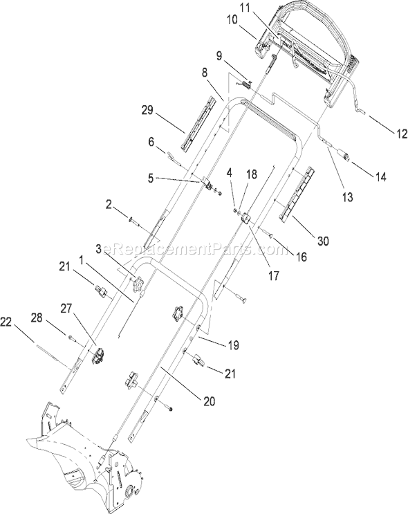 Toro 20112 (280000001-280999999)(2008) Lawn Mower Handle Assembly Diagram