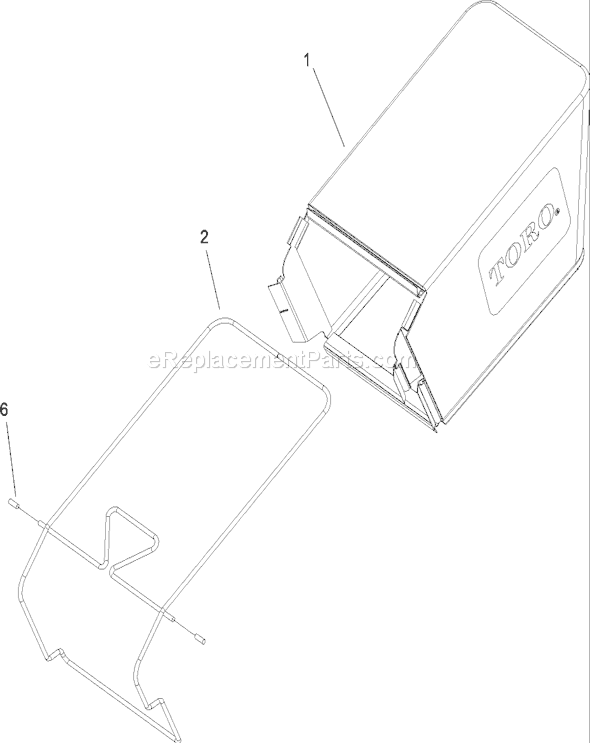 Toro 20112 (280000001-280999999)(2008) Lawn Mower Rear Bag Assembly Diagram