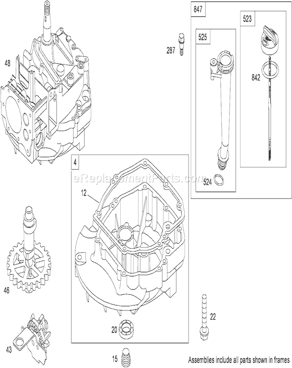 Toro 20112 (280000001-280999999)(2008) Lawn Mower Crankcase Assembly Briggs and Stratton 126t02-0216-B1 Diagram