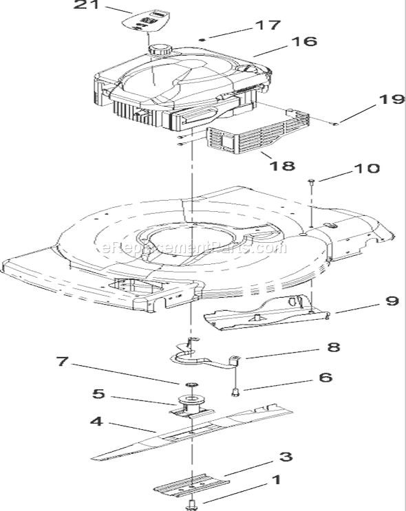 Toro 20112 (280000001-280999999)(2008) Lawn Mower Engine and Blade Assembly Diagram