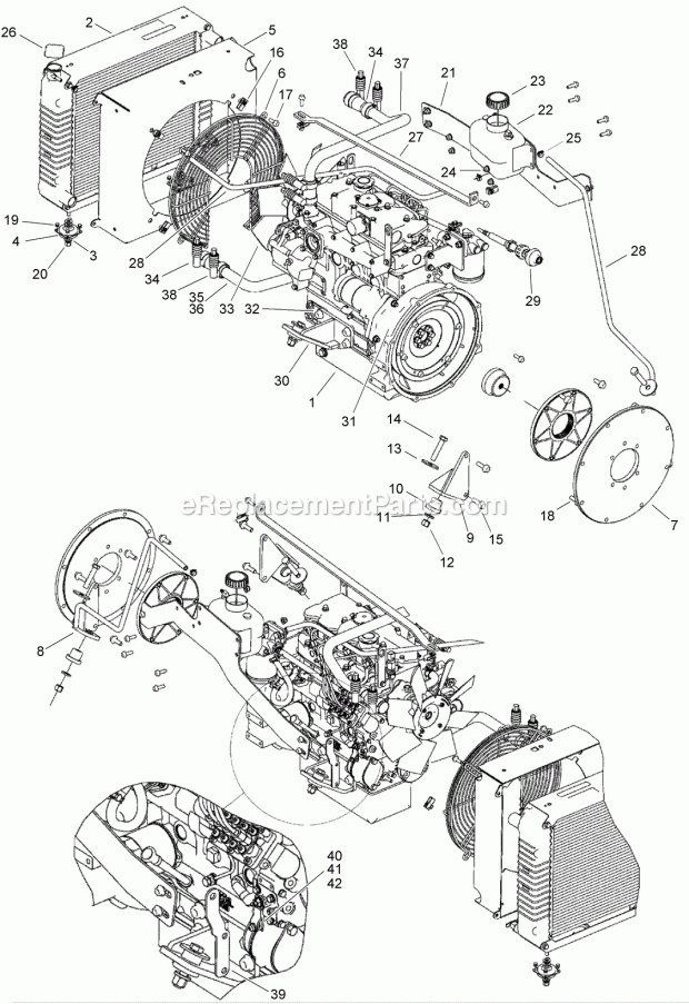 Toro 2011 Maxisneaker, Maxi Sneaker Series E Trencher Engine and Pump Drive Coupler Mounting Assembly Diagram