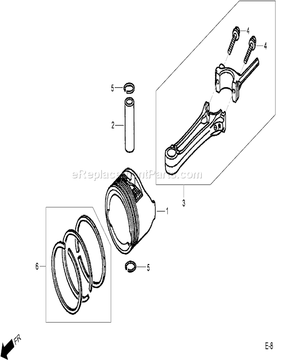 Toro 20194 (290000001-290999999)(2009) Lawn Mower Piston and Connecting Rod Assembly Honda Gcv160a Nbl1 Diagram