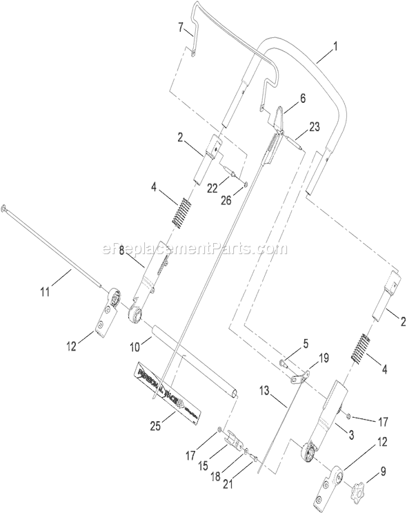 Toro 20194 (290000001-290999999)(2009) Lawn Mower Upper Handle Assembly Diagram