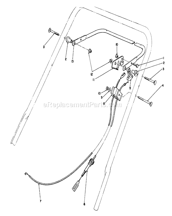 Toro 20214 (1000001-1999999)(1991) Lawn Mower Traction Control Assembly Diagram