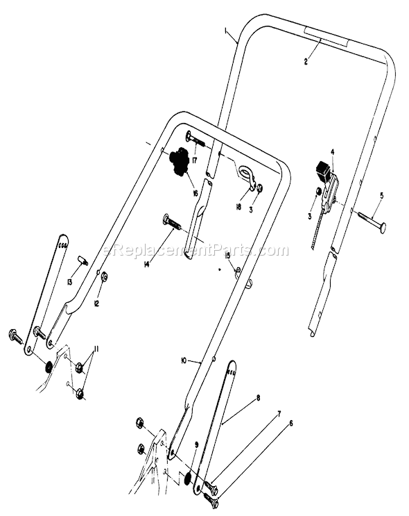 Toro 20217 (1000001-1999999)(1991) Lawn Mower Handle Assembly Diagram