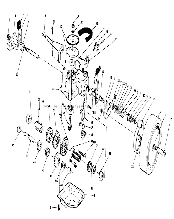 Toro 20322 (2000001-2999999)(1992) Lawn Mower Gear Case Assembly Diagram
