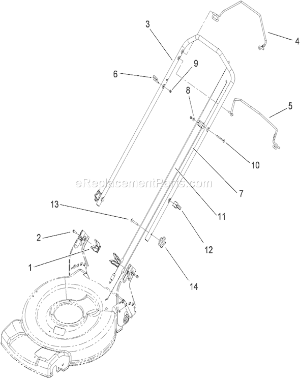 Toro 20330C (290000001-290999999)(2009) Lawn Mower Handle Assembly Diagram