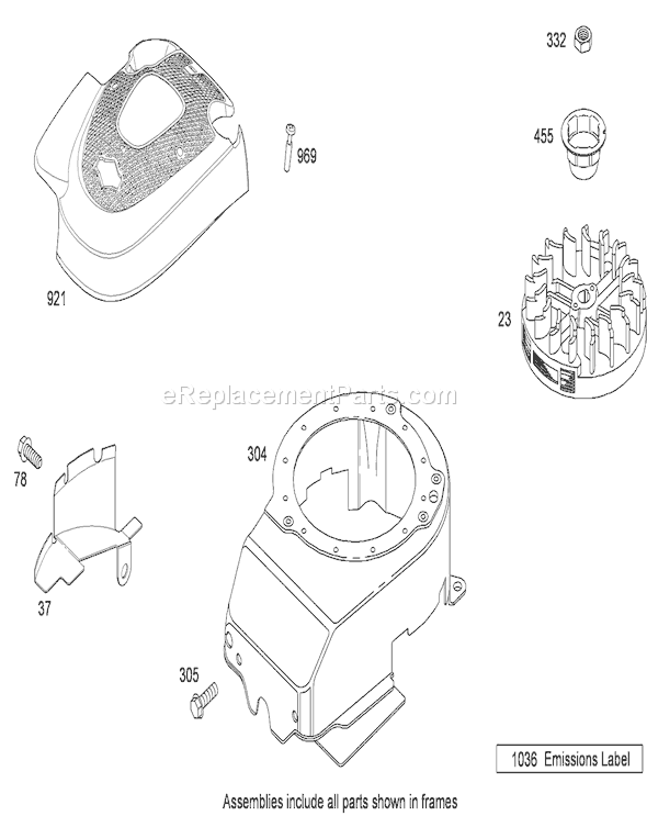Toro 20331C (290000001-290999999)(2009) Lawn Mower Blower Housing and Flywheel Assembly Briggs and Stratton 124t02-0206-B1 Diagram
