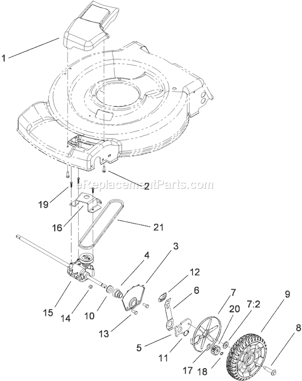 Toro 20331 (290000001-290999999)(2009) Lawn Mower Front Axle Assembly Diagram