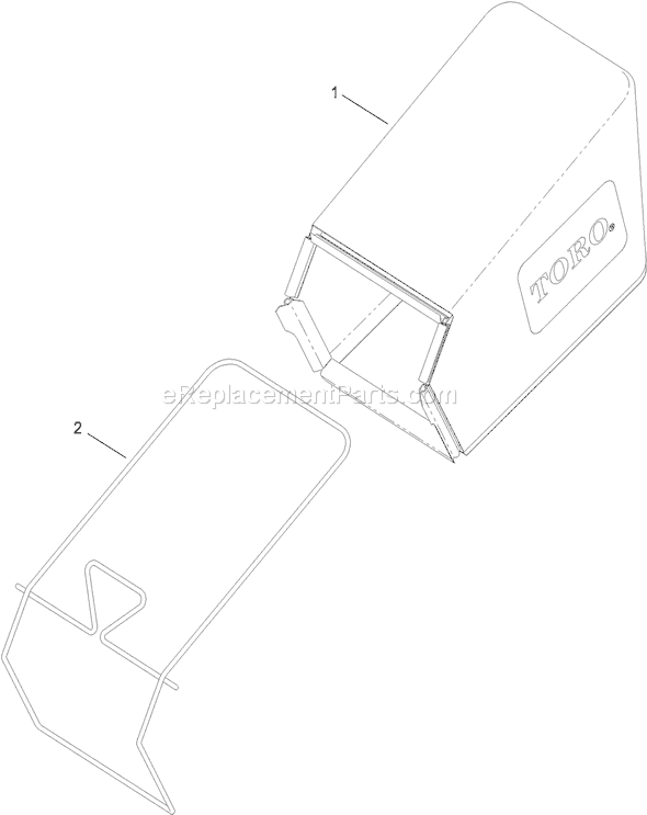Toro 20331 (310000001-310006219)(2010) Lawn Mower Rear Bag Assembly Diagram