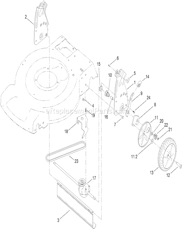 Toro 20332 (310000001-310999999)(2010) Lawn Mower Transmission and Rear Wheel Drive Assembly Diagram