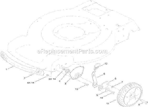 Toro 20332 (311000001-311999999)(2011) Lawn Mower Front Wheel and Height-Of-Cut Assembly Diagram