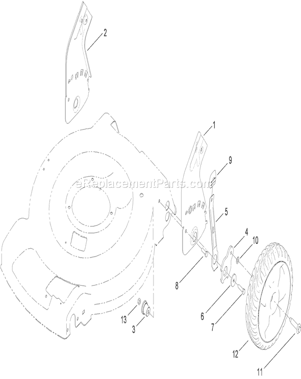 Toro 20351 (310000001-310002364)(2010) Lawn Mower Rear Wheel and Height-Of-Cut Assembly Diagram