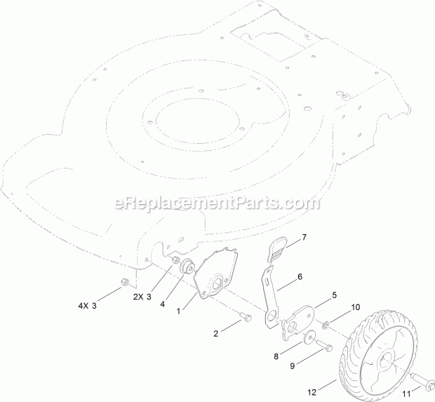 Toro 20352 (312000001-312999999) Lawn Mower Front Wheel and Height-Of-Cut Assembly Diagram