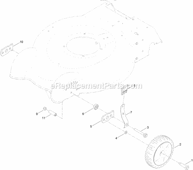 Toro 20360 (316000001-316999999) e-Cycler 20-inch Cordless Lawn Mower Front Axle and Height-Of-Cut Assembly Diagram