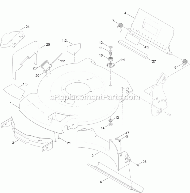 Toro 20370 (315000001-315999999) 22in Recycler Lawn Mower Housing Assembly Diagram