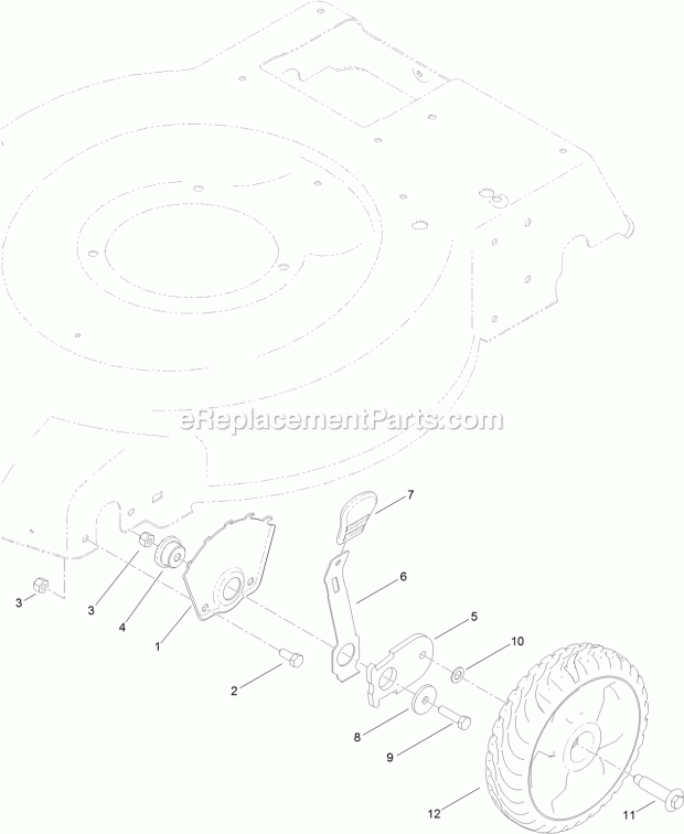 Toro 20373 (316000001-316999999) 22in Recycler Lawn Mower Front Wheel and Height-Of-Cut Assembly Diagram