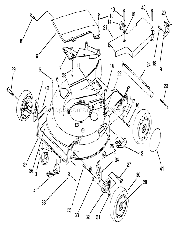 Toro 20439 (49000001-49999999)(1994) Lawn Mower Housing Assembly Diagram