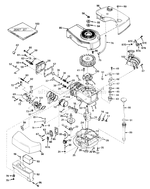 Toro 20440 (5000001-5999999)(1975) Lawn Mower Page E Diagram