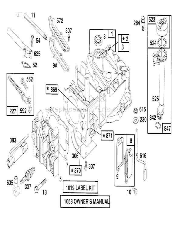 Toro 20442 (6900001-6999999)(1996) Lawn Mower Engine Briggs & Stratton Model 127802-0640-01 Diagram