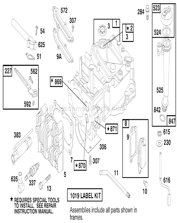 Toro 20458 (7900001-7999999)(1997) Lawn Mower Engine Briggs & Stratton Model 12h802-0658-01 Diagram