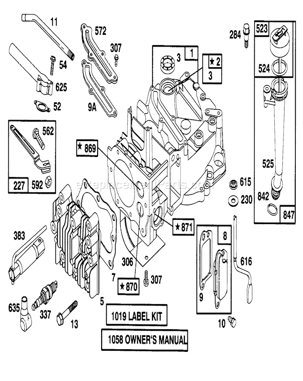 Toro 20463 (6900001-6999999)(1996) Lawn Mower Engine Briggs & Stratton Model 128802-0615-01 Diagram