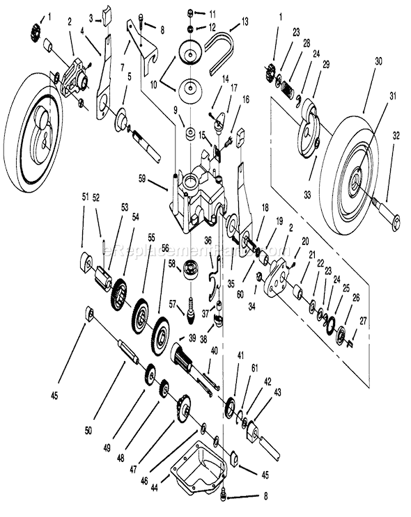 Toro 20466 (5900001-5999999)(1995) Lawn Mower Gear Case Assebmly Diagram