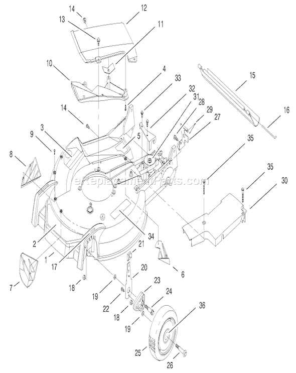 Toro 20470 (7900001-7999999)(1997) Lawn Mower Housing Assembly Diagram