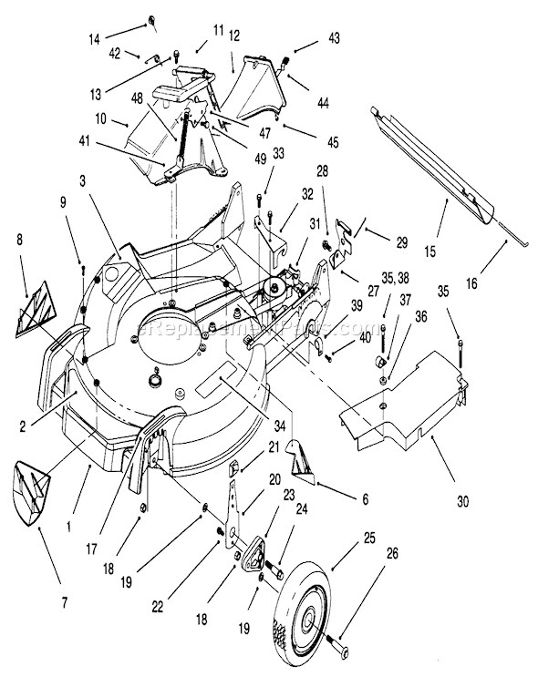 Toro 20473 (6900001-6999999)(1996) Lawn Mower Housing Assembly Diagram