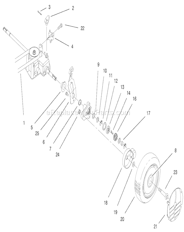 Toro 20476 (6900001-6999999)(1996) Lawn Mower Rear Axle Assembly Diagram