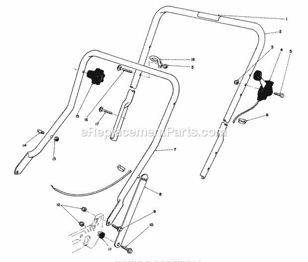 Toro 20531 (8000001-8999999) (1988) Lawn Mower Handle Assembly Diagram