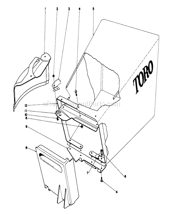 Toro 20550 (5000001-5999999)(1975) Lawn Mower Grass Bag Assembly Diagram